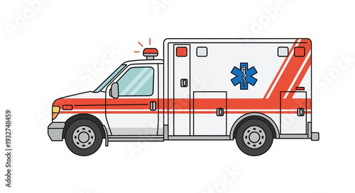 Modern Ambulance Vehicle Illustration