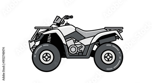 Modern ATV Quad Bike illustration, isolated on white background