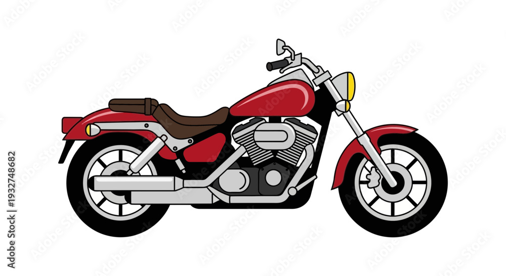 Obraz premium Red motorcycle illustration