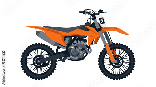 Orange Motocross Dirt Bike with Number 82