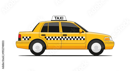 Yellow Taxi Cab Illustration