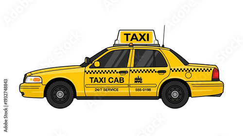 Yellow Taxi Cab Illustration