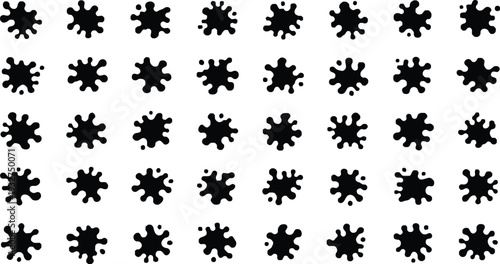 Hand drawn design doodle shape snowflakes pattern black and white
