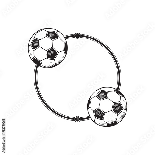  Soccer Football Circular Border Frame Design Template For Sports Tournament And Team Branding.