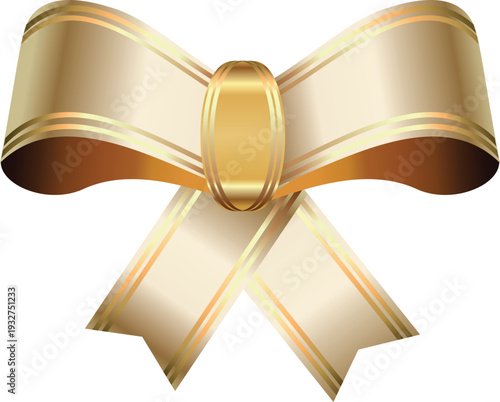 A golden ribbon on a white background