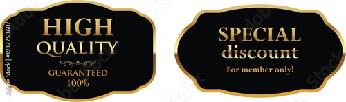 High quality and special discount labels on white background
