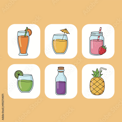 Set of reusable eco friendly cutlery icons including bamboo spoons forks and knives in travel cases for sustainable lifestyle and zero waste camping habits