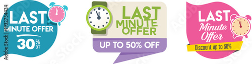 Last minute offer stickers with different colors and designs