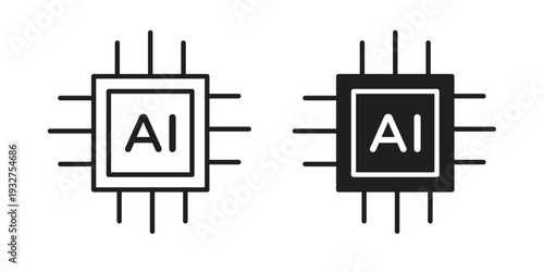 AI icon Symbol for App and Web UI Design Vectors
