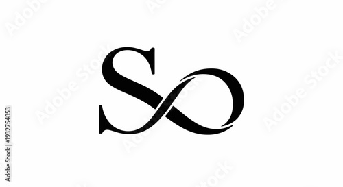 Elegant infinity symbol intertwined with initial S, representing endlessness and connection