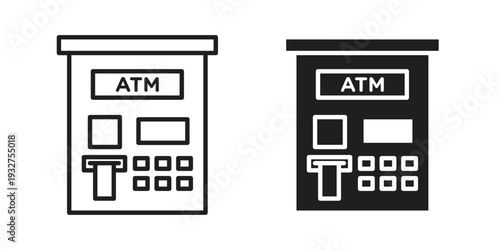 ATM machine icon Symbol for App and Web UI Design Vectors