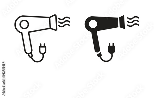 Blow dryer icon Symbol for App and Web UI Design Vectors
