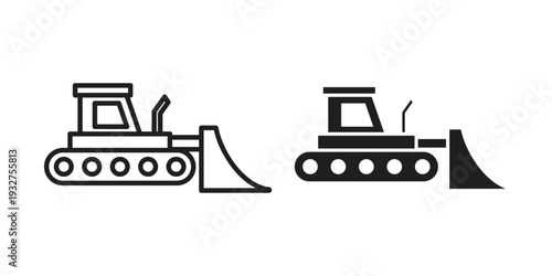 Bulldozer icon Symbol for App and Web UI Design Vectors