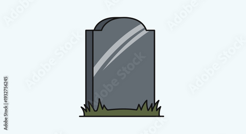 Simple Tomb Stone Flat Vector Illustration Minimal Easter Design