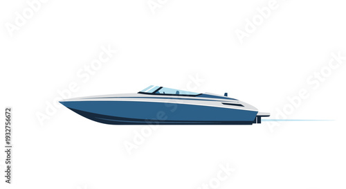 Modern Speedboat in Motion