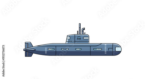 Modern Submarine Illustration
