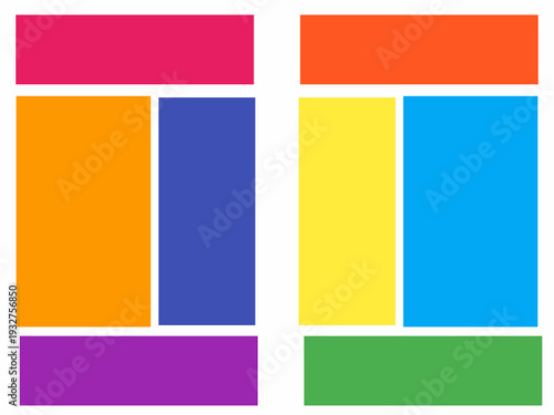 Colorful rectangular boxes. Vector illustration of randomly shaped square boxes.