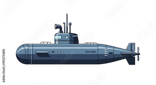 Submarine side view illustration