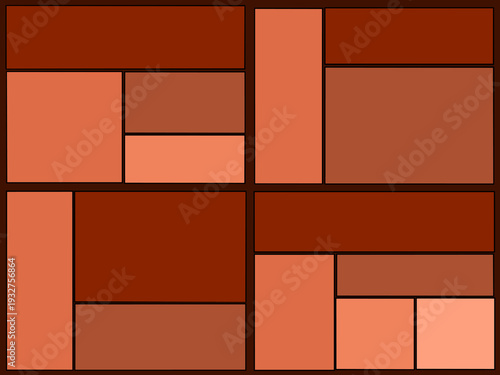 Brown rectangular boxes. Vector illustration of randomly shaped square boxes.