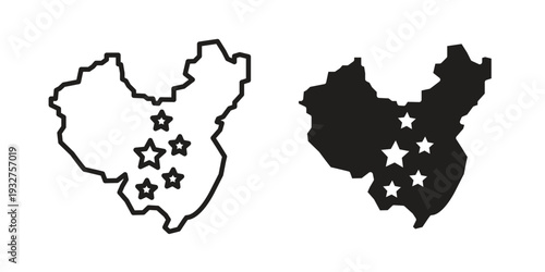 China map icon Symbol for App and Web UI Design Vectors