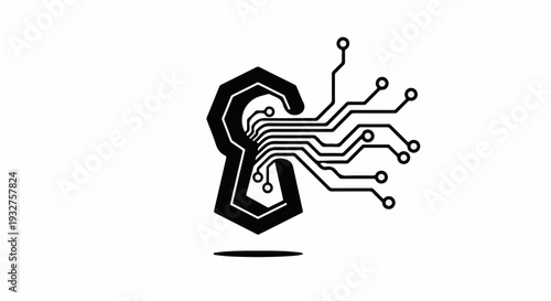 Digital lock icon symbolizing cybersecurity and data protection