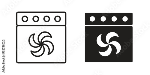 Convection turbofan stove icon Symbol for App and Web UI Design Vectors