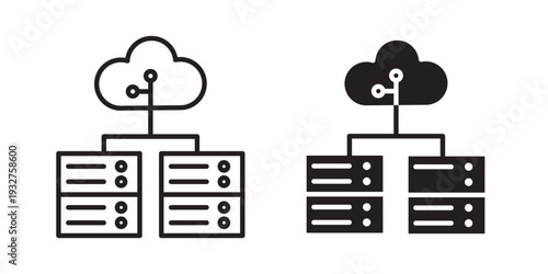 Data center icon Symbol for App and Web UI Design Vectors