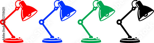 Desk lamp adjustable table light icons in four colors for office workspace and home study environment