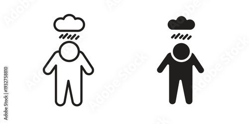 Depression icon Symbol for App and Web UI Design Vectors