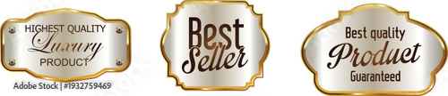 Golden labels for best seller and luxury product
