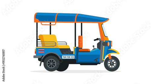 Colorful Tuk Tuk Taxi Illustration