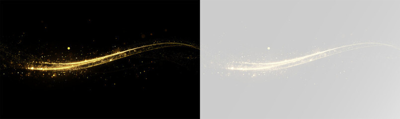 PNG. Light line neon swirl effect. Glitter light fire flare trace. Bokeh light glitter round wave line with sparkling particles. Sparkle swirl trail effect on transparent background overlay png