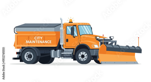 Orange Snow Plow Truck