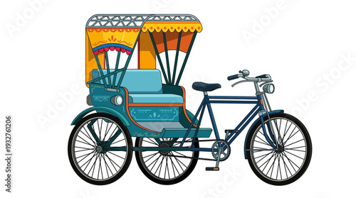 Traditional Auto Rickshaw Illustration