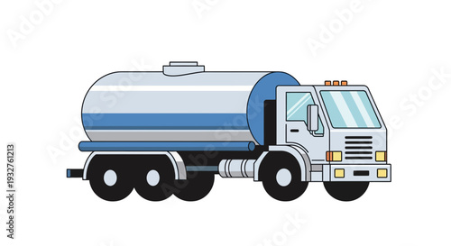 Water Tanker Truck Illustration