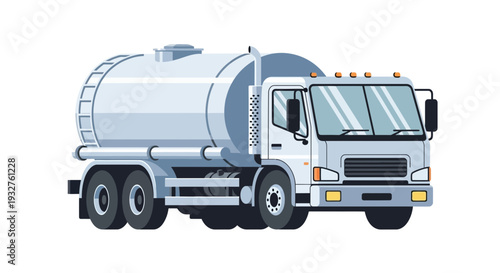 White tanker truck illustration