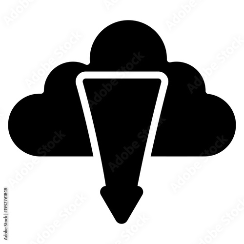 Cloud service vector icon. Cloud storage Illustration sign. Database symbol. Cloud drive logo.