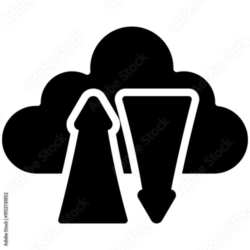 Cloud service vector icon. Cloud storage Illustration sign. Database symbol. Cloud drive logo.