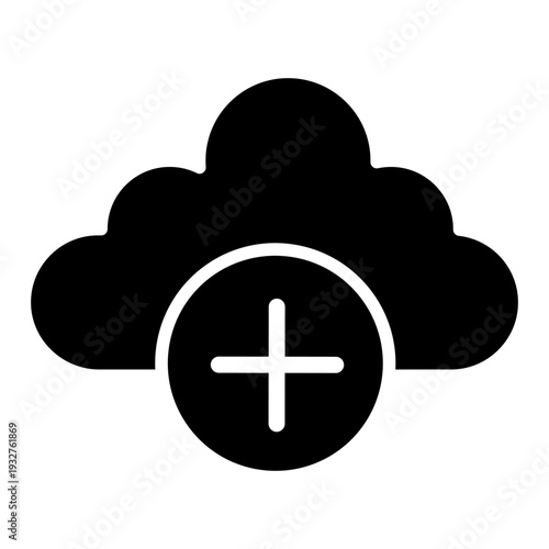 Cloud service vector icon. Cloud storage Illustration sign. Database symbol. Cloud drive logo.