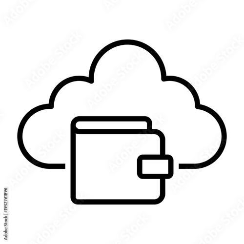 Cloud service vector icon. Cloud storage Illustration sign. Database symbol. Cloud drive logo.
