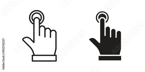 Finger press icon Symbol for App and Web UI Design Vectors