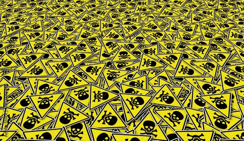 Sign chemical danger, toxic weapon