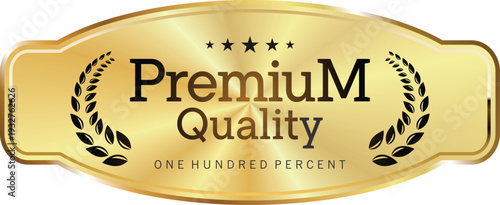 Premium quality label with laurel wreaths and stars