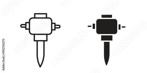 Hydraulic breaker icon Symbol for App and Web UI Design Vectors