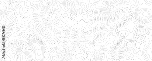 Modern topographic map design with wavy contours