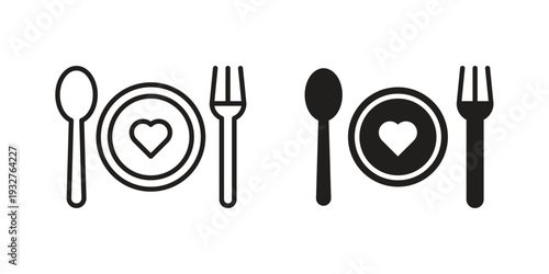 Love Plate icon Symbol for App and Web UI Design Vectors
