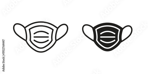 Medical mask icon Symbol for App and Web UI Design Vectors
