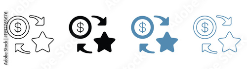 Exchange icon set multiple style collection featuring versatile symbols for trading, money transfer, currency exchange, and online transactions