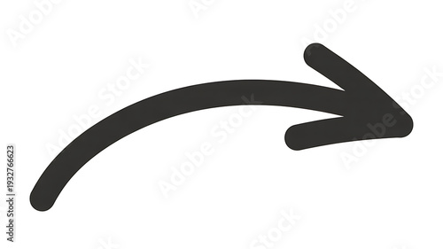 Wallpaper Mural Simple black curved arrow pointing right on a white background, representing direction, progress, and forward movement. Torontodigital.ca