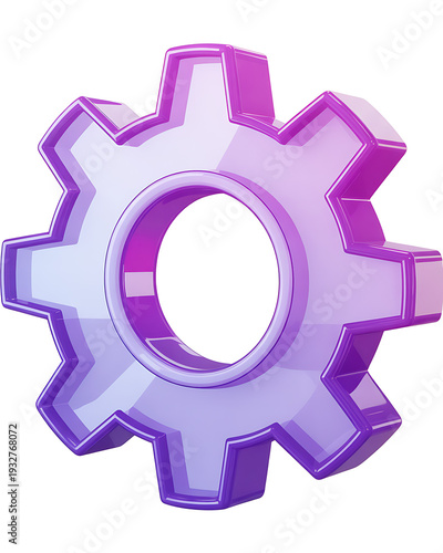 Wallpaper Mural Glossy purple 3D gear icon representing settings, configuration, or mechanics Torontodigital.ca